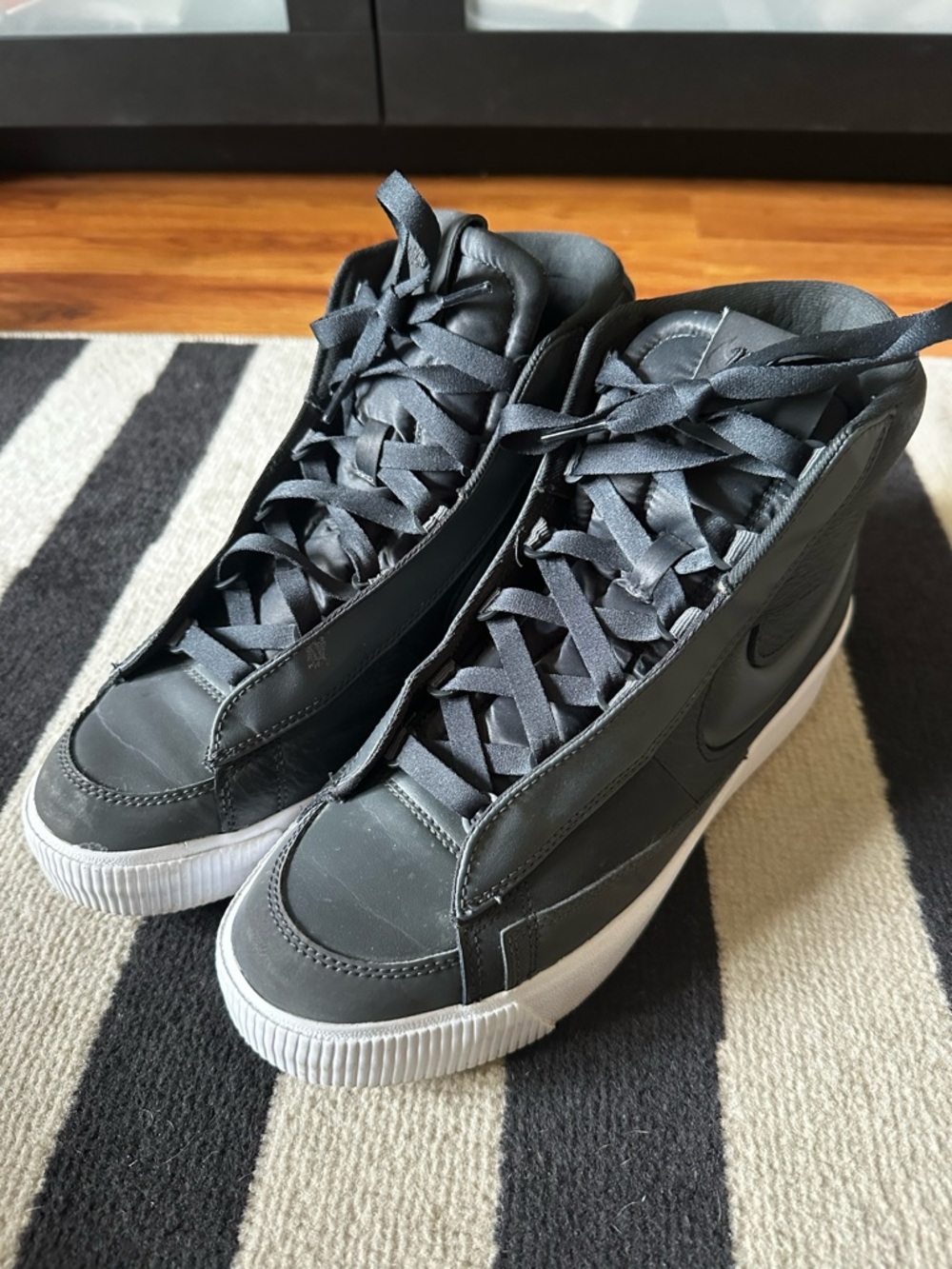 Nike Blazer Victory Women’s Black High-Top Sneakers with White Sole